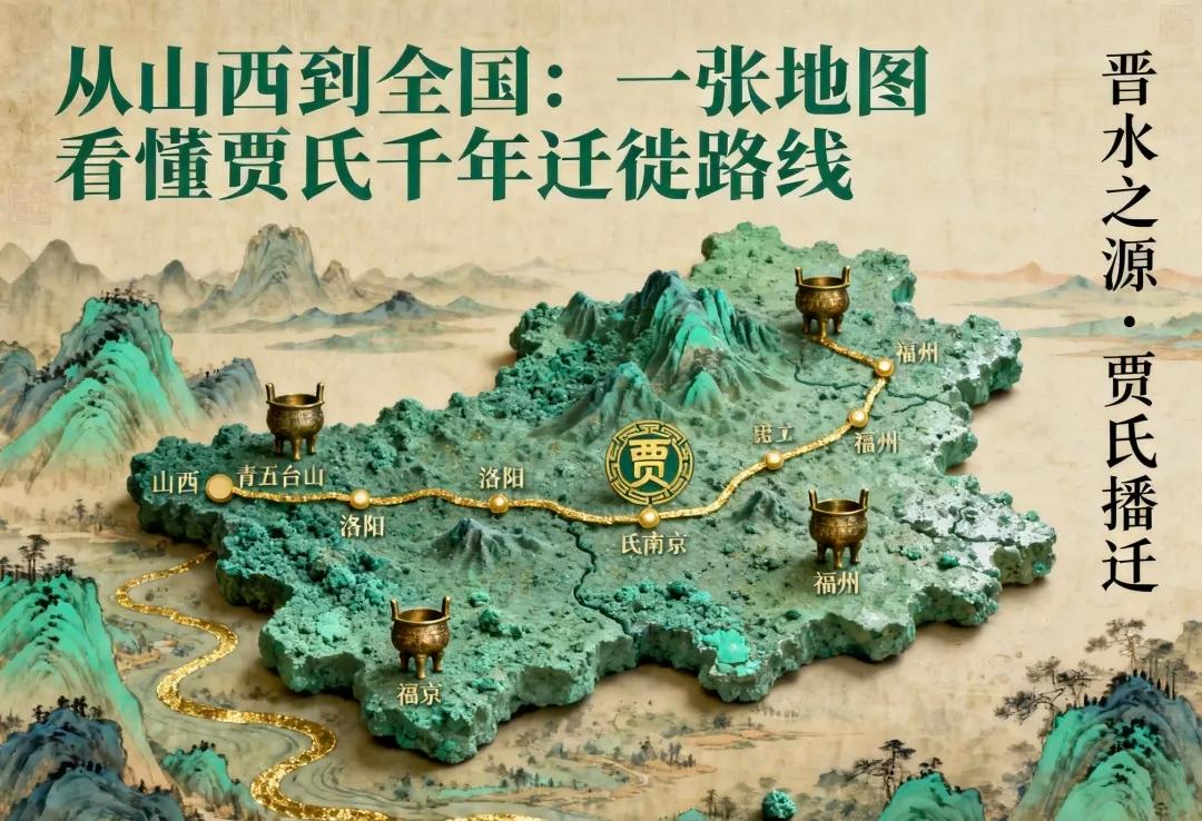 从山西到全国：一张地图看懂贾氏千年迁徙路线